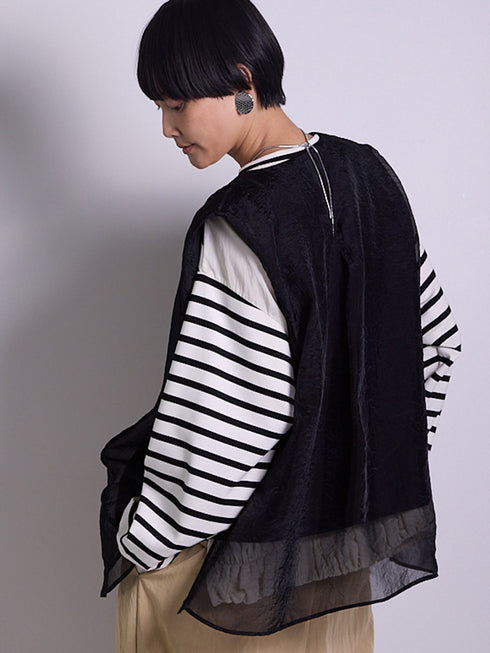 ボーダー布帛ドッキングPO /8956-430KK