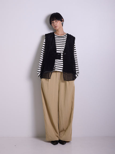 ボーダー布帛ドッキングPO /8956-430KK