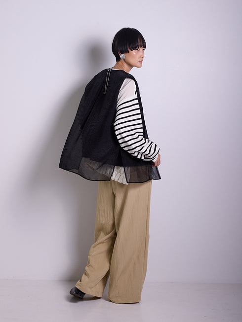 ボーダー布帛ドッキングPO /8956-430KK