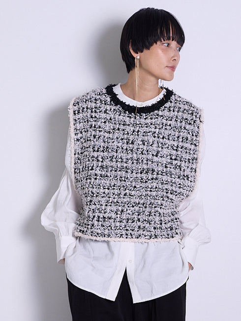 ツイードライクニットベスト /9556-480JR