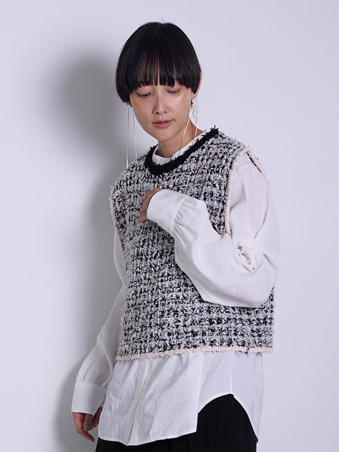 ツイードライクニットベスト /9556-480JR