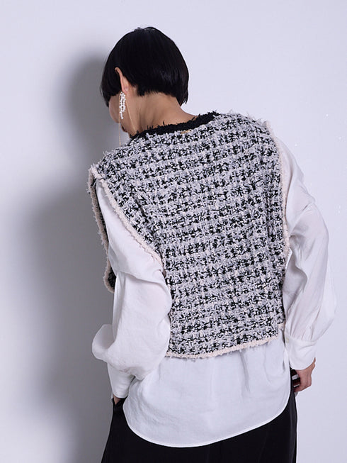 ツイードライクニットベスト /9556-480JR