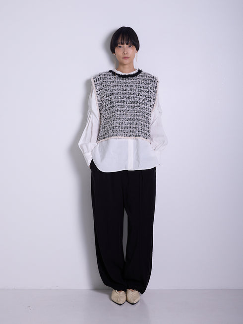 ツイードライクニットベスト /9556-480JR