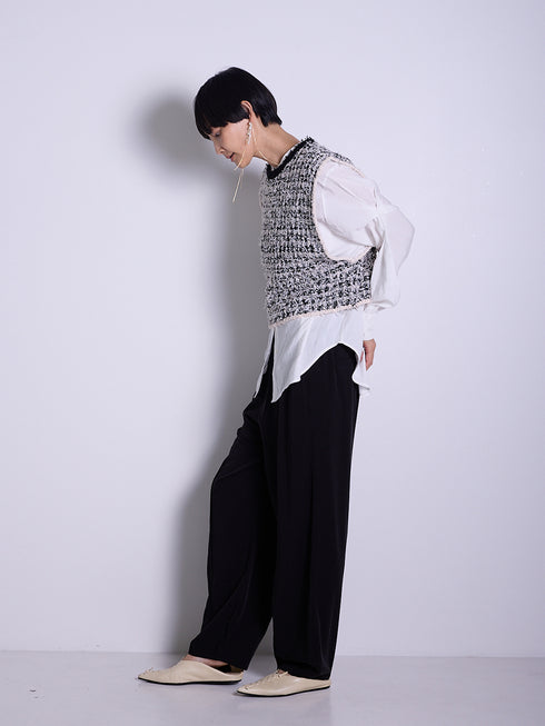 ツイードライクニットベスト /9556-480JR