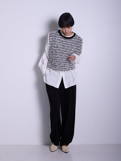 ツイードライクニットベスト /9556-480JR