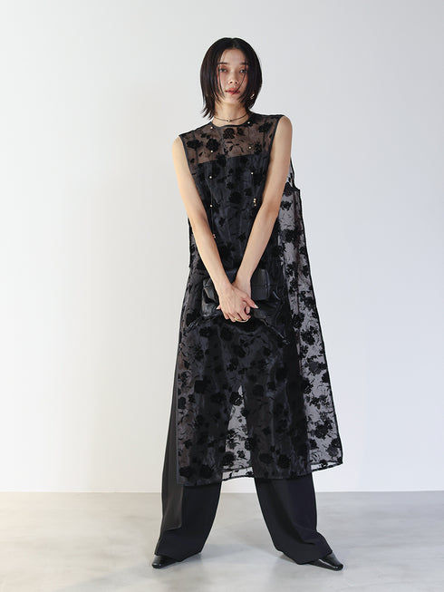 フロッキーオーガンジーシアーワンピース /5246-515NH