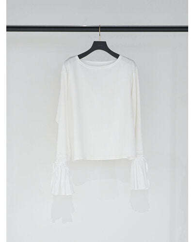 【 予約:12月中~下旬 】シャツスリーブ無地TOPS /M254-83035