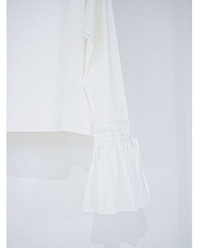 【 予約:12月中~下旬 】シャツスリーブ無地TOPS /M254-83035