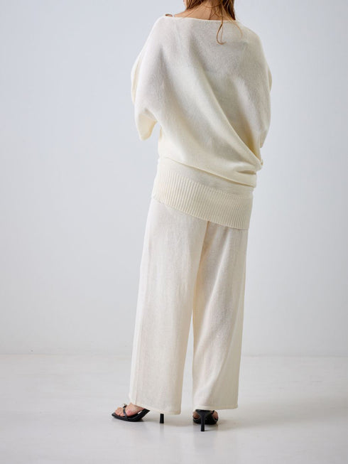 【 予約:4月下旬 】ペーパーヤーンニットPT /M262-33082