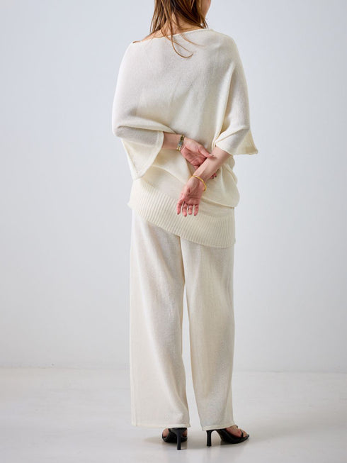 【 予約:4月下旬 】ペーパーヤーンニットPT /M262-33082