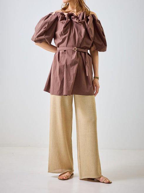 【 予約:4月下旬 】ペーパーヤーンニットPT /M262-33082