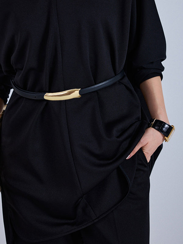 メタルプレートエコレザーベルト /M254-00060