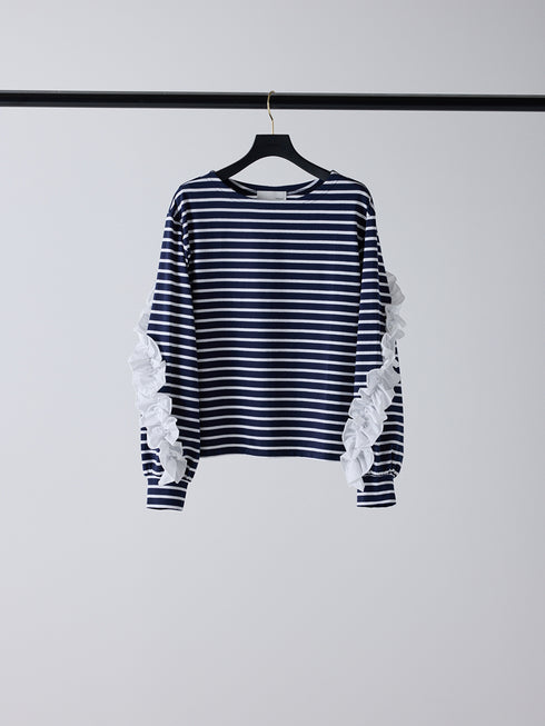 ボーダーフリルスリーブTOPS /M254-83047