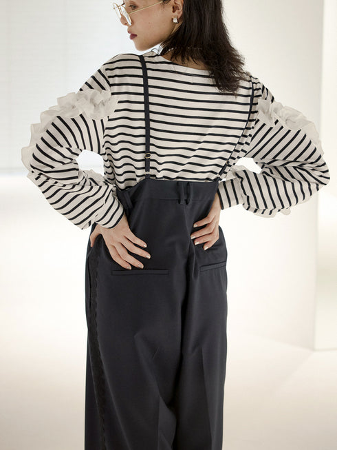 ボーダーフリルスリーブTOPS /M254-83047