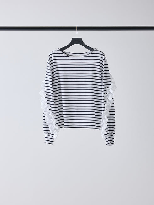 ボーダーフリルスリーブTOPS /M254-83047