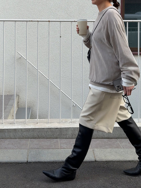 FAUX LEATHER HALF PT /Y251-31008