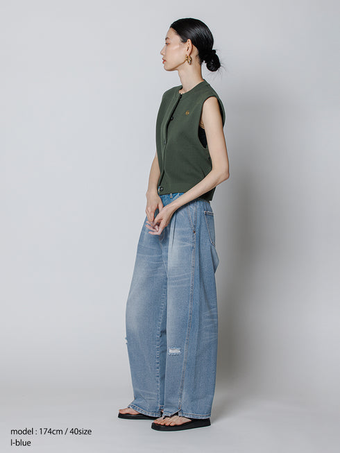 CURVED SEAM DENIM PT / Y234-31041-4