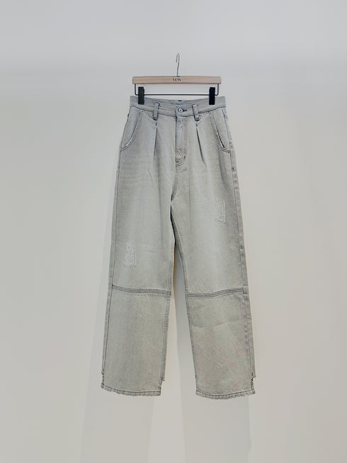 HIGH RISE TUCK WIDE PANTS【 40size 】 / L-GRAY /Y252-31067
