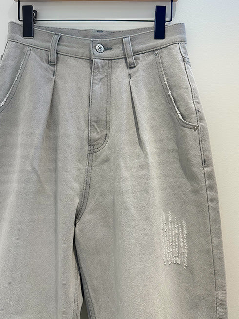HIGH RISE TUCK WIDE PANTS【 40size 】 / L-GRAY /Y252-31067