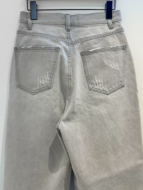 HIGH RISE TUCK WIDE PANTS【 40size 】 / L-GRAY /Y252-31067