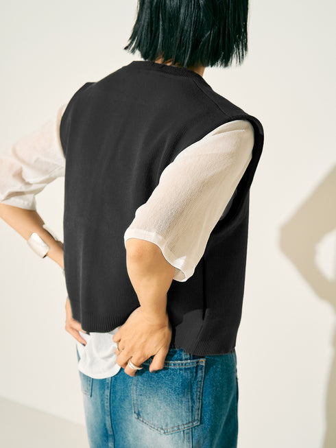 【 限定 】DOUBLE FACE KNIT VEST / Y242-91036-5