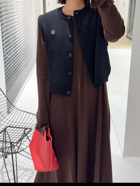 SLUB FLARE DRESS/Y254-51135