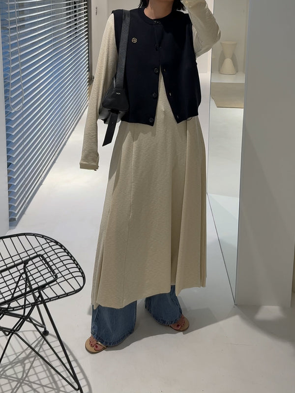 SLUB FLARE DRESS/Y254-51135