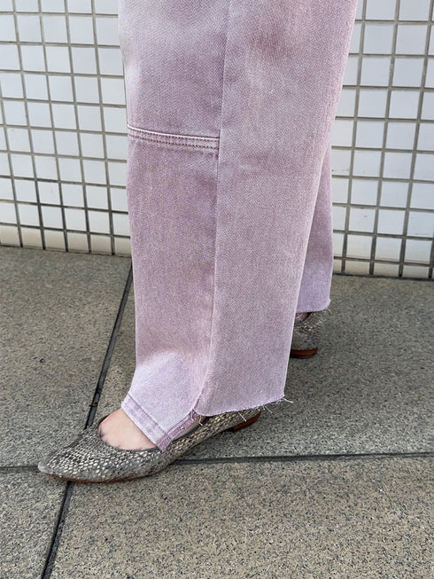 HIGH RISE TUCK WIDE PANTS / PINK /Y252-31064-4