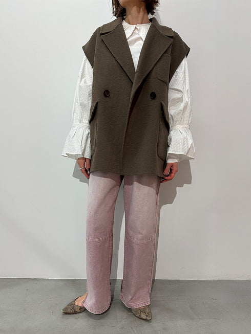 【 予約:4月上旬】HIGH RISE TUCK WIDE PANTS / PINK /Y252-31064-4