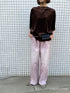 HIGH RISE TUCK WIDE PANTS / PINK /Y252-31064-4