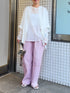 HIGH RISE TUCK WIDE PANTS / PINK /Y252-31064-4