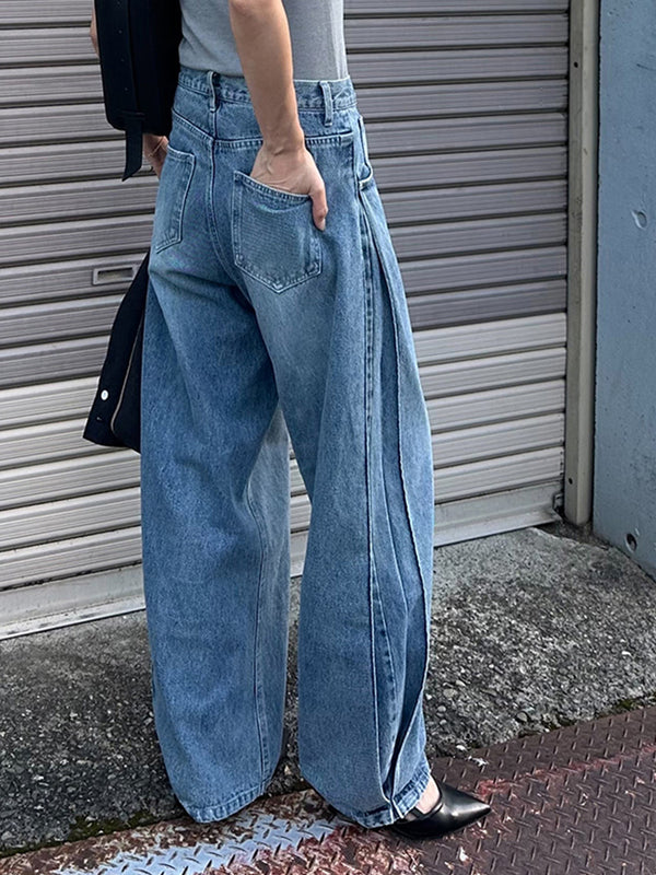 SIDE PLEATED DENIM PANTS / Y243-31045-3 /【 BLUE 】