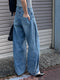 SIDE PLEATED DENIM PANTS / Y243-31045