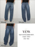 SIDE PLEATED DENIM PANTS / Y242-31045 /【 L-BLUE 】