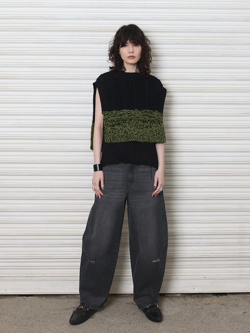 CURVED SEAM DENIM PT / GRAY / Y243-31082