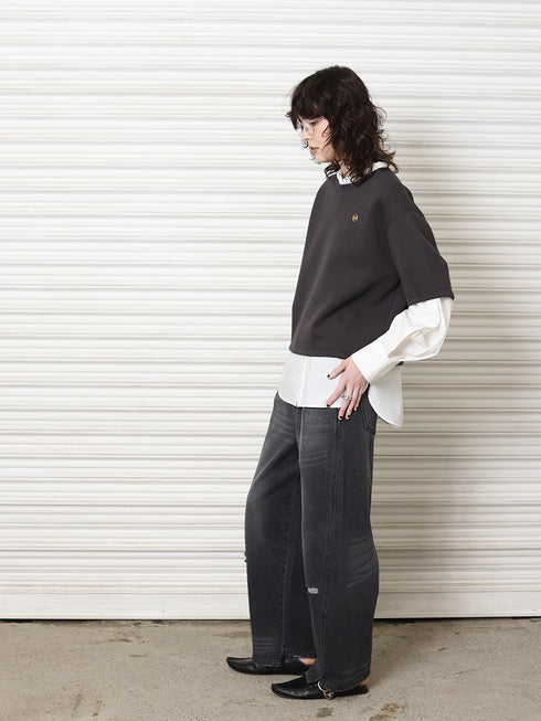 CURVED SEAM DENIM PT / GRAY / Y243-31082