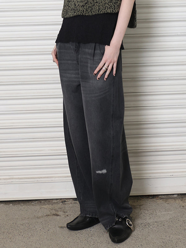 CURVED SEAM DENIM PT / GRAY / Y243-31082