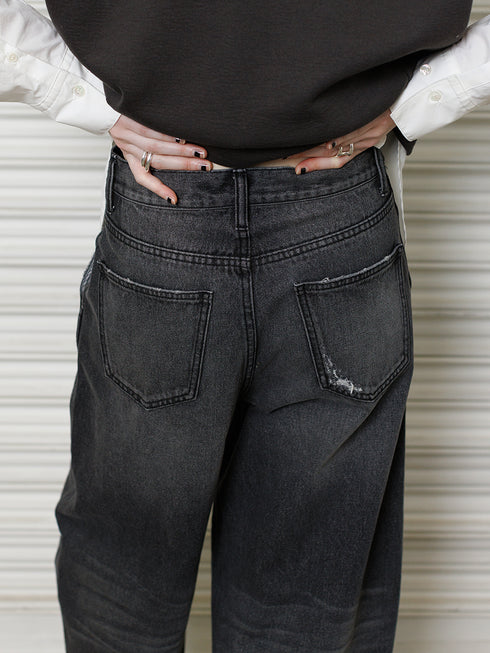 CURVED SEAM DENIM PT / GRAY / Y243-31082