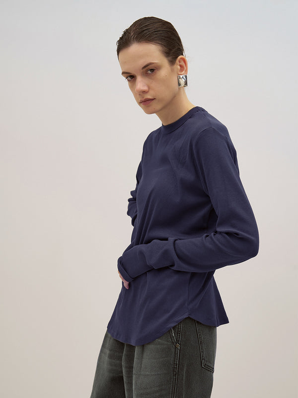 COTTON RIB LONG TEE /Y244-81090-5