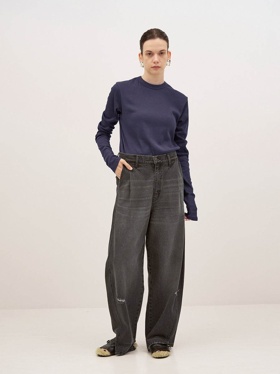 YENN イエン HENRY NECK LONG TEE ブラック YENN♡♡ イエン