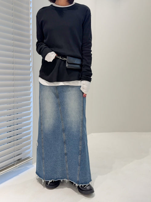 【 予約:6月中旬 】COTTON RIB LONG TEE / Y263-81105