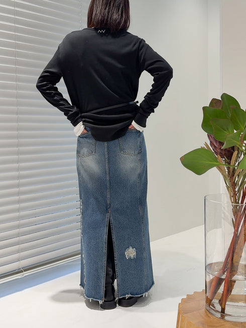 【 予約:6月中旬 】COTTON RIB LONG TEE / Y263-81105