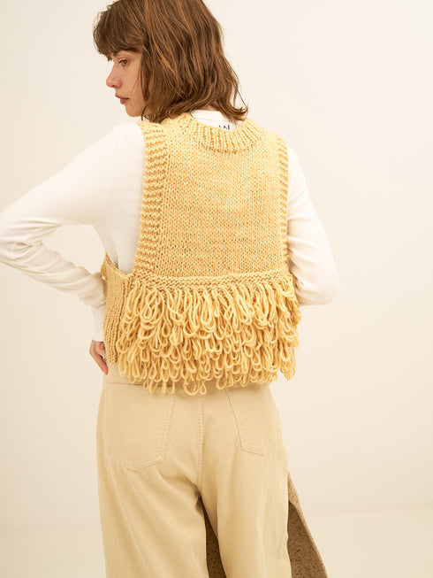 LOOP HAND KNIT VEST / Y244-98110
