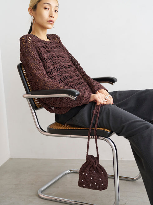 HAND KNIT POUCH /Y251-08019