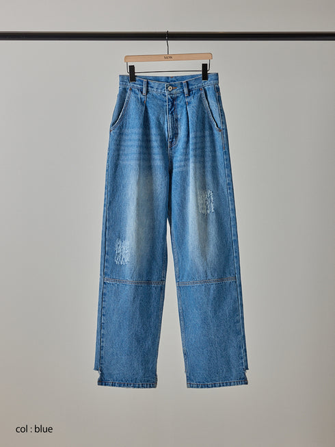 HIGH RISE TUCK WIDE PANTS /Y253-31101