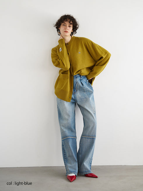 HIGH RISE TUCK WIDE PANTS /Y253-31101
