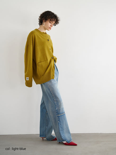 HIGH RISE TUCK WIDE PANTS /Y253-31101