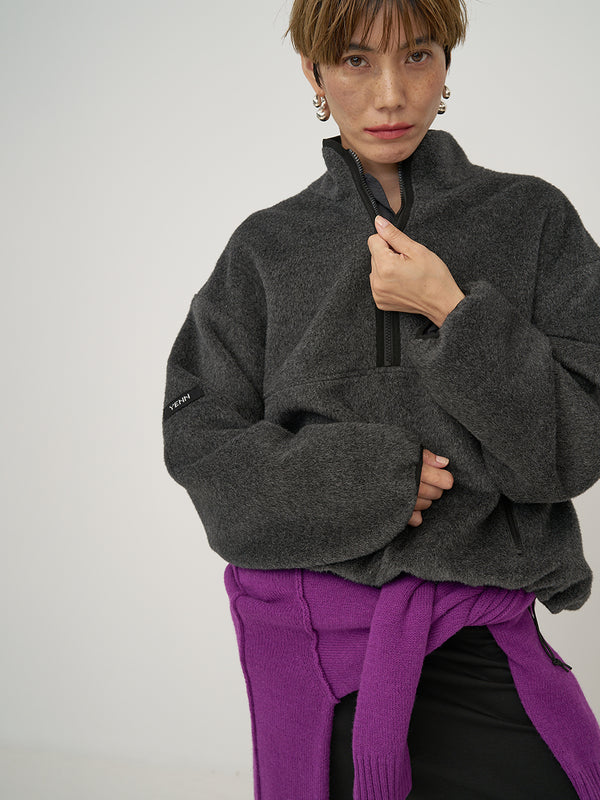 【 予約:8月中旬 】SHAGGY HALF ZIP JK /Y254-41126-4