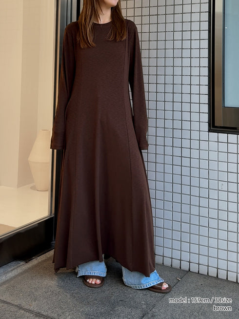 SLUB FLARE DRESS/Y254-51135