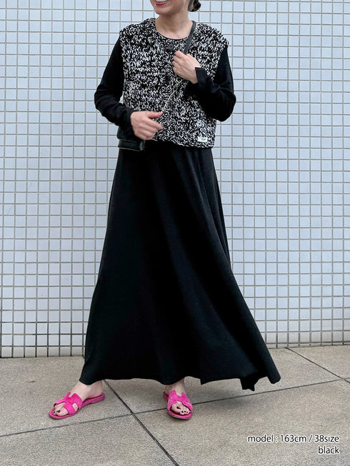 SLUB FLARE DRESS/Y254-51135